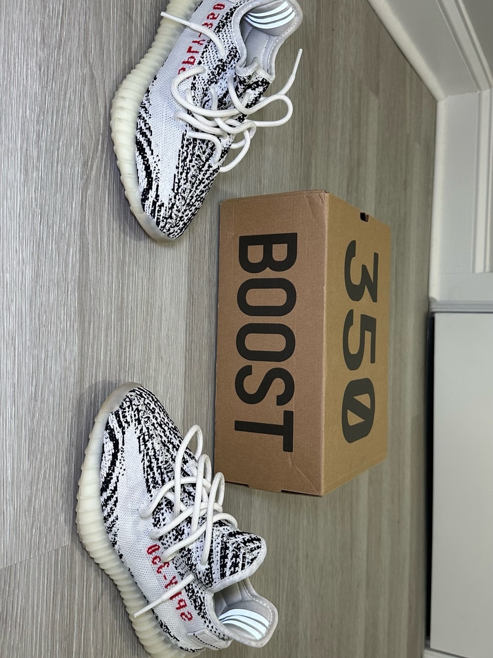 adidas White/Black/ RedYeezy Boost 350 V2 Zebra